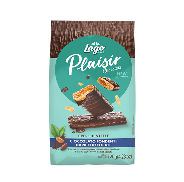 Plaisir chocolate crepe dentelle dark chocolate from Lago imported from Italy
