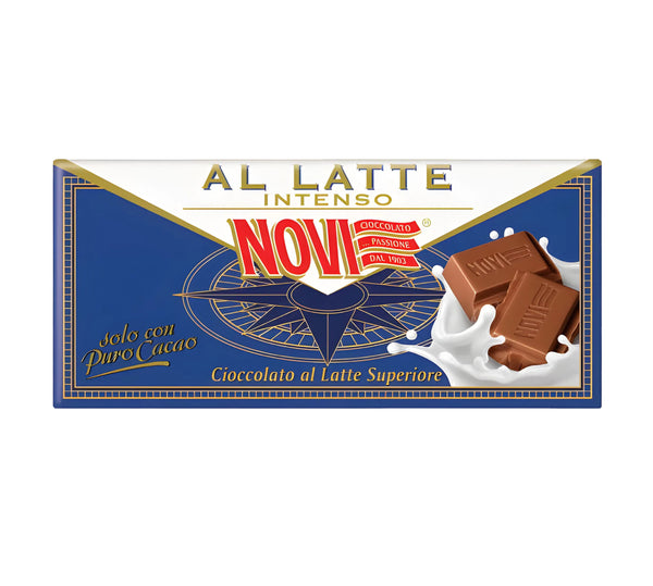 extra fine milk chocolate bar from Novi, imported from Italy for wholesale distribution