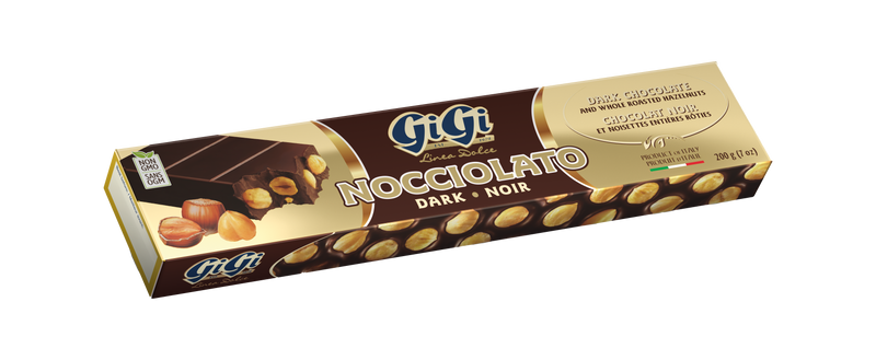 Nocciolato dark chocolate bar from Gigi, Imported from Italy.