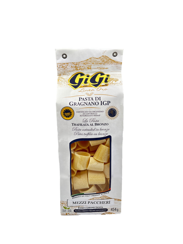 Paccheri Lisci box from Gigi Linea Oro. Imported from Italy.