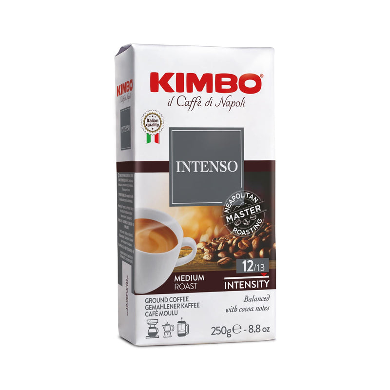 Kimbo intenso medium roast coffee, imported from Italy