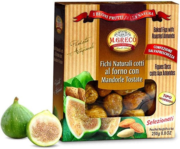 Baked figs with roasted almonds from Italy from M. Greco.
